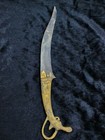 Scarce Ancient Rare Grecko Bactrian Era Bronze Dagger With Gold Gilding Ram Head