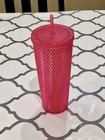 Starbucks Hot Pink Studded Cold Cup Tumbler Bling Holiday 2019 24 Oz New