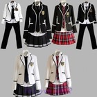 Korean Women Preppy Cute Mixed Japaneses Coat Cosplay Uniform Chic Skirt Suits