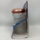 Sugar Dispenser Ribbed Glass Restaurant Style Copper Colored Lid Farberware