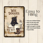Cat Cowboy Bathroom Sign Nice Butt Bath Funny Metal Wall Western Tin Rustic Art