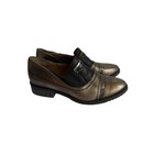 Casta Loafers Metallic Leather Shoes Slip On Vintage Style 39 8 5