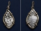 Authentic Spanish-colonial 1 2-real Silver Shipwreck Cob Coin In 14k Gold Bezel