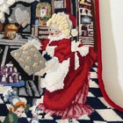 Vtg Wool Needlepoint Christmas Stocking Mrs Clause Personalized Velvet Back 21   