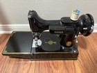 1950 Singer Featherweight 221 Sewing Machine  Case  Accessories Works 