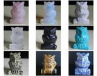 Carved Gemstone Cystal Quartz Owl Animal Figurine Statue Carving Desk Home Decor