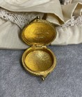Vintage Estee Lauder Goldtone Rope Youth Dew Solid Perfume Compact Pill Box