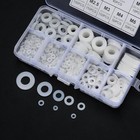 650 Pcs White Nylon Flat Washer Assortment Kit  Round Flat Nylon Washers