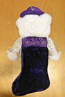 Dan Dee Collector Choice Plush 3d Teddy Bear Christmas Stocking Rare Purple Nwot