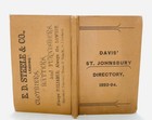 St  Johnsbury Vt Town City Directory 1893-94 Antique Book W  Cabinet Card Photo