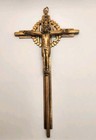 Vintage Heavy Brass Jesus Christ Crucifix Cross Wall Hanging Inri 10 