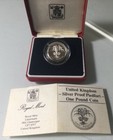 1985 Great Britain  -   1 Pound - Welsh Leek - Proof Piedfort Silver - Ogp W  Coa