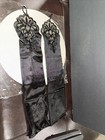 Wedding  Dress Up Fingerless  Lace Satin Long Black Gloves Women Party