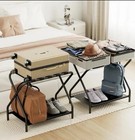 New     Amhancible Luggage Rack Set Of 2 Foldable Suitcase Stands