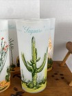 1950s 60s Vintage Blakely Oil   Gas   Arizona Cactus Frosted Glassware With Tray