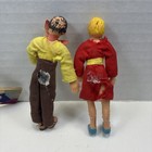 Vintage 1960-70   s Rubber Miniature Dollhouse Bendable Dolls With Clothes 2 Dolls