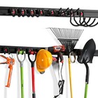 Workpro Heavy Duty Garden Tool Organizer Wall Mount 64  8 Hooks Hangers 4 Rails
