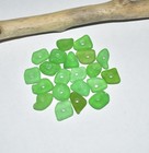 Small Genuine Drilled Sea Glass Beads 10-12mm Real Green Beach Glass For Jewelry