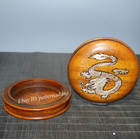 Old Collection Ornaments Inlaid With Auspicious Dragon Colored Shell Jewelry Box