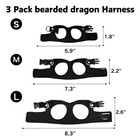 3 Pack Bearded Dragon Harness And Leash Set - Adjustable Soft Leather Lizard    
