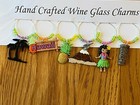   hawaii   Hawaiian  Set Of 6 Hand Crafted Wine Glass Charms