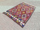 Vintage Turkish Kilim  Handmade Wool Floor Rug  Large Carpet 65 x112  Area Rugs