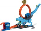 City Track Set With 1 Toy Car  Race Through A Giant Loop To Defeat A Big Dino   