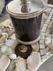 Restoration Hardware Bathroom Storage Canister W Lid  Dk Brown silver  44 Retail