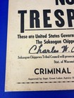 Original Sokaogon Chippewa No Trespass Sign     Charles W  Ackley     Vintage Bia
