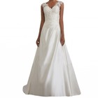 Hot Ladies V-neck Halterneck Bridal Dress White Lace Wedding Ball Gown Dress New
