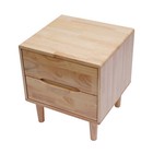 Nordic Style Solid Wood 2 Drawers Bedside Table Nightstand Home Decor