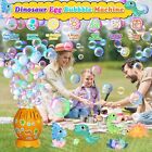 Dinosaur Egg Bubble Machine For Kids Toddlers  Automatic Bubble Blower 13 Holes 