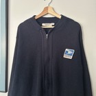 Vintage Usps Full Zip Cardigan Sweater Postal Size Xl Navy Employee Usa Made