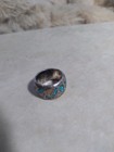 Vintage Native American Style Band Ring Turquoise   Matrix Stones Sterling   