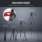 Neewer 200cm Video Tripod With 360   Fluid Head  Aluminum Alloy  Travel Tripod