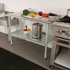 Stainless Steel Prep   Work Table 24 x48  With Backsplash - Kitchen   Restaurant