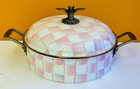 Mackenzie-childs  89253-740 Rosy Check Casserole  5 Qt   Hand Painted  New 