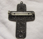 Vintage Sterling  Silver  Ornate Cross Pin    Pendant