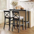 Bar Table And Chair Set  Small Counter Height Table Set For 2  3 Piece