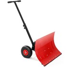 Snow Shovel With Wheels Heavy Duty Rolling Adjustable Snow Pusher Snow Removal