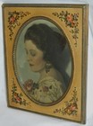Beautiful Antique 1920s Hand Painted Roses Corners Frame Tinted Lady Portrait