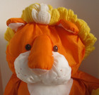Vintage 80s Fisher-price Puffalumps Lion Bright Orange Parachute Nylon Plush