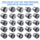 Er32 Collet Set 1 16 -3 4  By 16th And 32nd Industrial Grade Accurate 25pcs