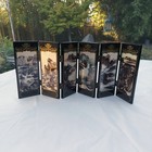 Mini Folding Table Top Screen  6 Panel Decoration Asian Chinese Lacquerware