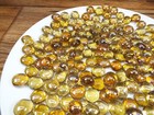 200 Marigold honey Flat Glass Marbles  Vase Fillers Aquarium Decorative Beads