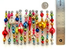   Set 12 Old Antique   Vintage 4 -5  Mercury Glass Bead Tinsel Icicle Ornaments 