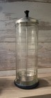 Vtg King Research Large Glass Barbicide Disinfectant  Jar For Barber Salon Euc