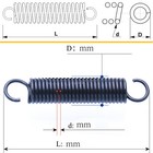 1 1 2mm Wire Dia expansion Springs Extension Tension With Hook Expanding Springs