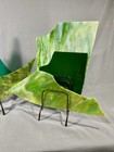 Large Pieces   Sheets Stained Glass Various Shapes Sizes   Colors  greens 