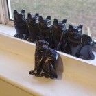 Black Cats  Carved  Black Onyx  Home Decor  Wiccan  Pagan  Mystical  Good Luck